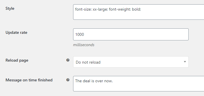 Product Time Countdown for WooCommerce - Admin Screenshot